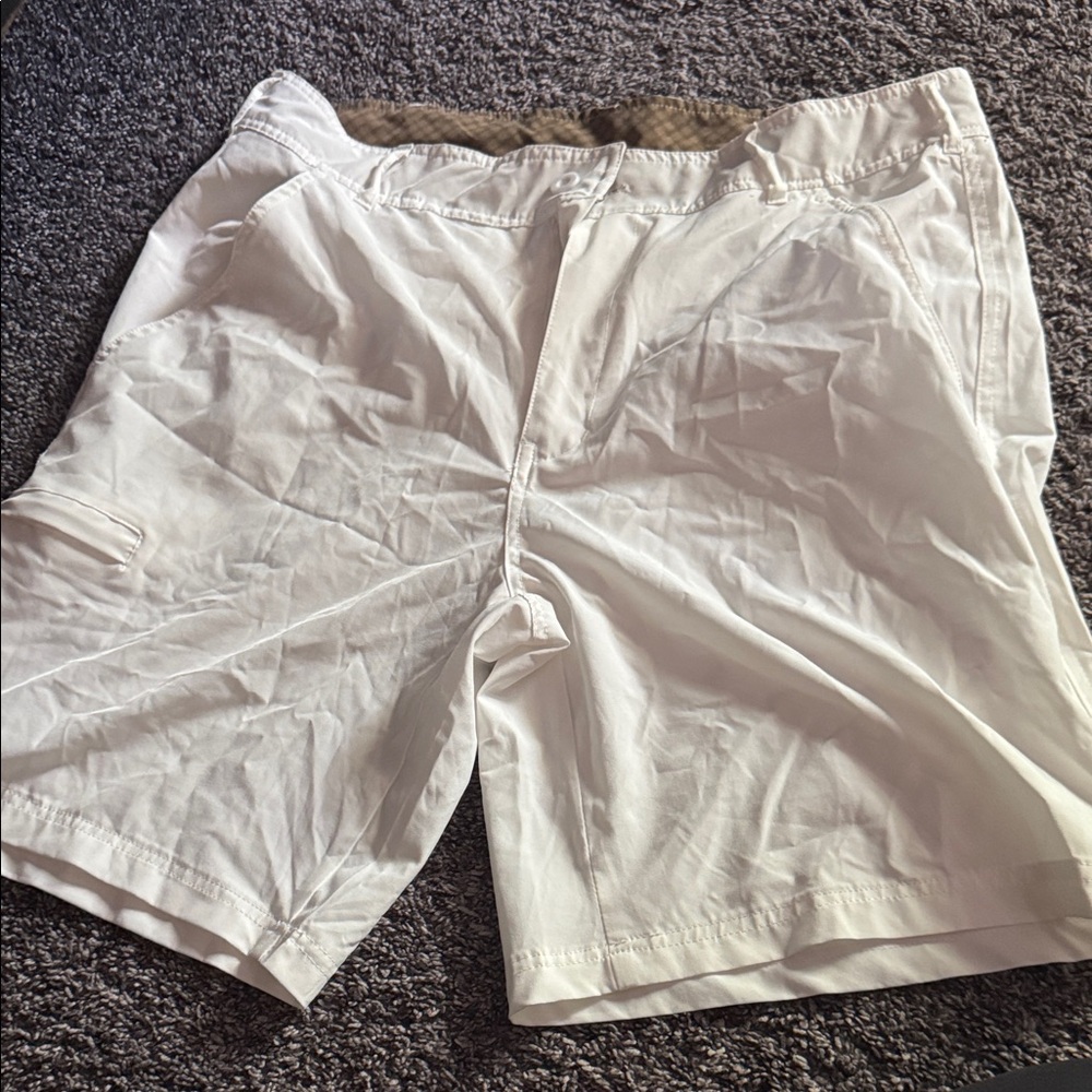 Classic White Men's Flat Front Shorts